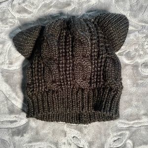 knitted kitty ear beanie